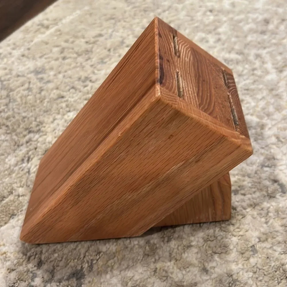 Cutco 8 Slot Wooden Wood Honey Oak Knife Block Usa Preowned Nice
